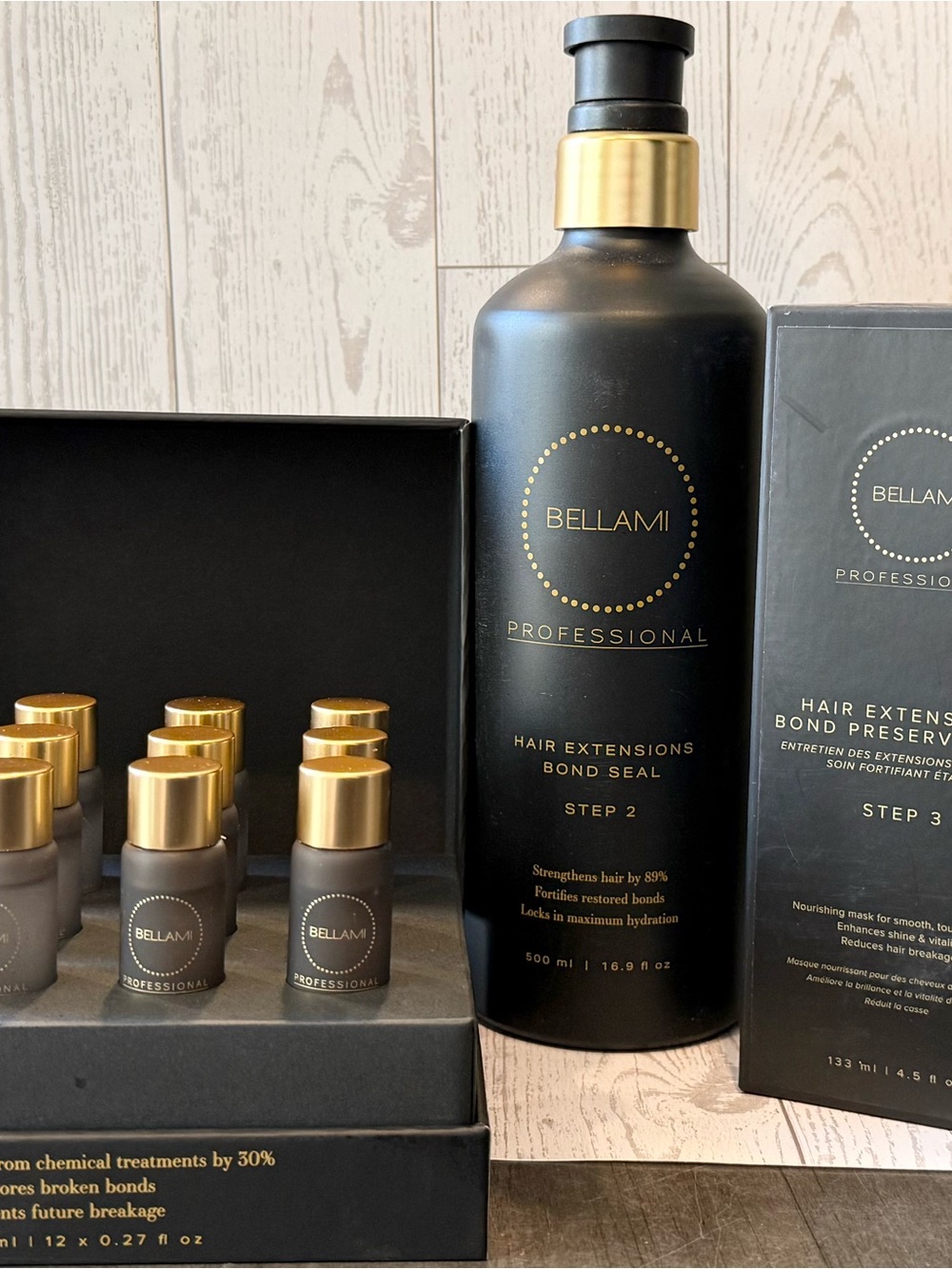 BELLAMI Hair 3 step bond seal for all types of hair and hair extensions.